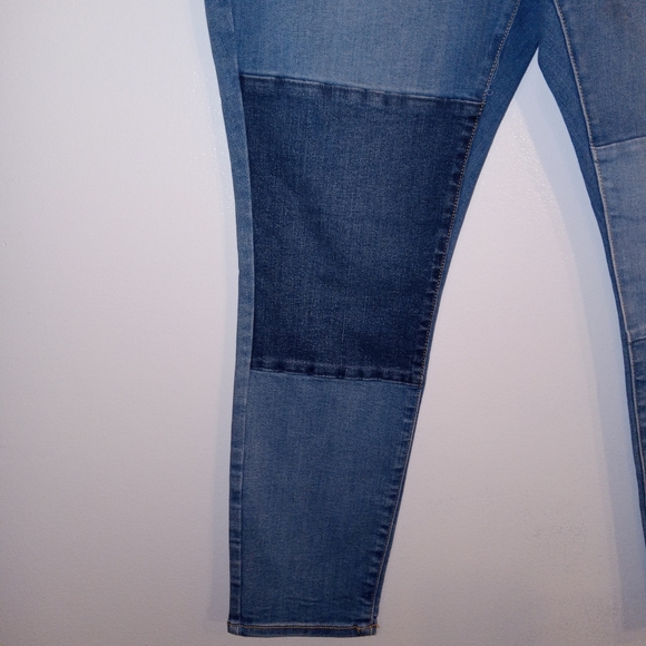 Universal Thread High Rise Blue Patchwork Jeans - Picture 2 of 6